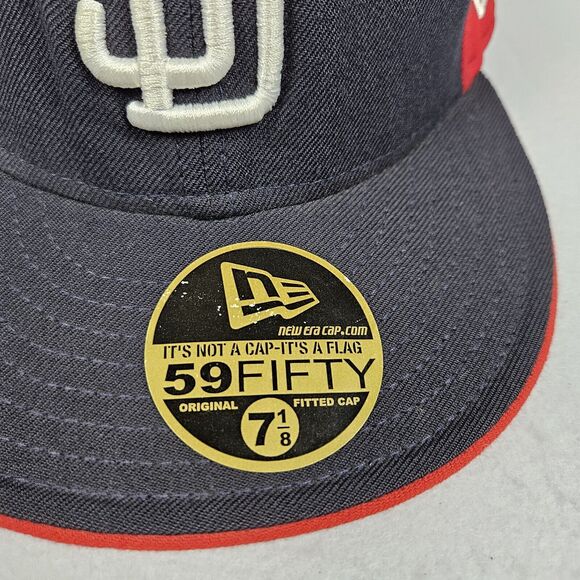 SAN DIEGO PADRES Hat New Era 59FIFTY MLB Fitted USA Wool Size 7 1/8 Baseball Cap - Picture 3 of 13